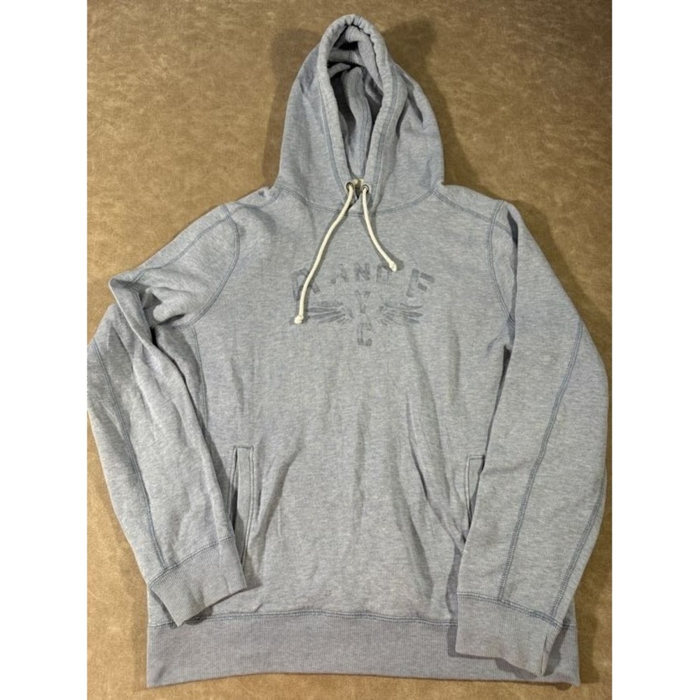 Abercrombie & Fitch Womens Hoodie Drawstring Pullover Fleece Long Sleeve Blue L